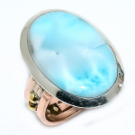 Looduslik Larimar v&auml;&auml;riskivi 925 prooviga h&otilde;be kahev&auml;rviline kingituss&otilde;rmus S.7 f8A99