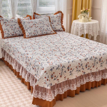 250x260cm Voodikate Padjap&uuml;&uuml;r 3-osaline komplekt Pehme Voodiseelikuga Voodikate Tolmuvastane Libisemisvastane Madratsi Dekoratiivne Kaitsekate cover1 pillowcase2