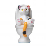Funny Cat Figurine ature DIY PVC Toilet Series Cat Statue Sculpture Home Decor