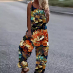 Naiste tr&uuml;kitud Dungarees Jumpsuits p&uuml;ksid lahtised m&auml;ngu&uuml;likonnad Kombinesoonid kottis p&uuml;ksid XXXL