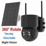 Uus 4MP p&auml;ikeseenergia WIFI valve v&auml;listingimustes turvaline 1080P panoraam PTZ kaamera kahesuunaline heli PIR liikumisandur IR &ouml;&ouml;n&auml;gemine veekindel v&otilde;rgukaamera 2MP must