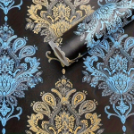 1 Rull 17.7*393.7in Isekleepuv tapeet Sinine ja kollane Euroopa stiilis lilleline tapeet M&ouml;&ouml;bel Renoveerimine Tapeet Seinakaunistus! 45*300cm/17.7*118in