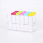 6 tk/komplekti maitseainekarp koos kandikuga maitseainete s&auml;ilitamise plastist niiskuskindel soolapurk 6Pcs