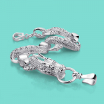 Etnilise stiiliga Hiina Draakoni K&auml;ev&otilde;ru Klassikaline 925 Sterling H&otilde;bedast Kett K&auml;ev&otilde;ru Lihtne Randmekett Meestele Naistele Ehted Perekond 19.5cm