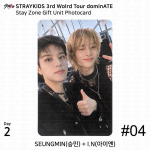 Stray Kidsi 3. maailmaturnee dominATE Stay Zone 1. 2. p&auml;eva kingituse soodustuse fotokaart Day2 - Unit #4