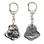 American Bully - Silver-plated key ring with dog, handbag decoration, backpack pendant by Art-Dog brand