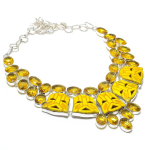 Cameo, Citrine Gemstone Handmade 925 Sterling Silver Jewelry Necklace 18 p2b50