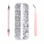 3 t&uuml;kki / komplekt s&auml;delevaid teemantjoonistuskivist t&ouml;&ouml;riistu sisaldab esmaklassilisi pintsetid ja pliiatsid, t&auml;ielik k&uuml;&uuml;nte kivist hoiukomplekt