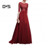 Naiste l&otilde;pupeokleit &Uuml;mara kaelusega pitsist lilletikandid, poolvarrukad, kitsas v&ouml;&ouml;koht, lapiline p&otilde;randapikkus, plisseeritud naiste s&uuml;gistalvine &otilde;htukleit S must