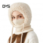 Naiste talvem&uuml;ts integreeritud salliga K&uuml;lmakindel esikate Paks kootud soe &uuml;hev&auml;rviline T&auml;ielik kaitse V&auml;lisrattaga reisimiseks k&uuml;lma ilmaga m&uuml;ts khaki