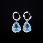 Cellacity H&otilde;be 925 Sinine Ovaalne Tsirkoon V&auml;&auml;riskivi K&otilde;rvar&otilde;ngad Naistele Elegantne Peen Ehted Naiste Peo K&otilde;rvatilgad Hulgim&uuml;&uuml;k Kingitus