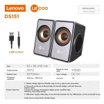 Lenovo Lecoo DS151 3,5 mm heliarvuti lauak&otilde;lar 4D heli kahe k&otilde;lariga kahe membraaniga bassik&otilde;lar Juhtmega USB multimeedia hall