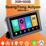 Android Carplay Autoraadio SsangYong Actyon 2005-2011 jaoks Multimeediapleieri Pea&uuml;ksus Stereo GPS-navigatsioon BT WIFI 2+32GB 1+16GB