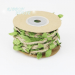 (5 meetrit / partii) 5mm roheliste lehtedega punutud lehtkanepi k&ouml;is pitsist kodukaunistamisn&ouml;&ouml;r k&auml;sitsi valmistatud vanikupael roheline