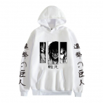 Anime Attack on Titan Eren Yeager Graafilise tr&uuml;kiga kapuuts meestele Naistele Shingeki No Kyojin Harajuku Unisex dressipluus XXXXL valge
