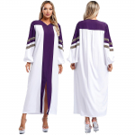 Halloweeni cosplay teemapidu naiste kiriku vaimulike kleit t&otilde;mblukuga koori r&uuml;&uuml; minister loose fit maxi kleit preestri jutlustaja kleidid S lilla