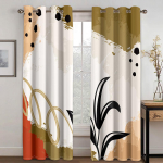 Boho Moodne Luksus Abstraktne Kunst Elegantne Leht Geomeetriline 2 Osa Tasuta Kohaletoimetamine &Otilde;huke Aknakardin Elutoa Magamistoa Sisustuseks 100W130H(CM)40x51in&Grommet Top