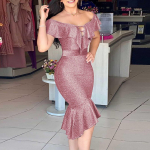 Naiste mood Seksikas volangideta varrukateta massiivne vabaajakleit M sinine