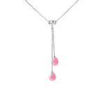 Collier - PERLINEA - Toi & Moi - Perles de Culture AAA+ - Argent 925 - Rose Fushia