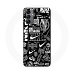 Coque Maniacase pour Samsung Galaxy A04s Nike air logo Download Nike Graffiti Noir et blanc