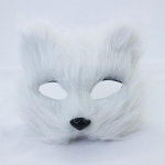 1 tk Halloweeni cosplay peokost&uuml;&uuml;m isetehtud aksessuaarid kunstkarusnaha rebasemask karvane pooln&auml;oline looma simuleeritud kassimask valge