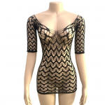 Naiste suvine rannakattega &otilde;&otilde;nsad pikad varrukad, &otilde;hukesed, madala l&otilde;ikega V-kaelusega seljataga l&auml;bipaistvad bikiinid ranna minikleit rannamokk must