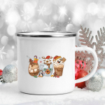 Roosa Latte J&otilde;ulud H&auml;id J&otilde;ule Emailitud Kohvikruusid Uusaastapidu Vein &Otilde;lu Mahl Jook Teetassid Kruus Kodu Joogin&otilde;ud 360ml