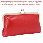 Naiste rahakott Ehtsast lehmanahast suure mahutavusega kaardihoidja Elegantne siduriga telefonikott punane