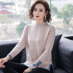 Poolk&otilde;rge kaelusega kampsun l&otilde;hikuga &auml;&auml;rega naiste kootud pullover vabaaja &uuml;hev&auml;rviline kampsun Harajuku t&ouml;&ouml;les&otilde;it s&uuml;gis ja talv M must