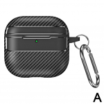 AirPods 4 s&uuml;sinikkiust tekstuuriga &uuml;mbris, juhtmevaba Bluetooth-k&otilde;rvaklappide kaitse AirPods 4 C W8S6 jaoks black-For AirPods 4