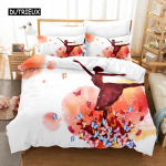 Multikas balleti tantsiv t&uuml;druk tekikott komplekt printsessi stiilis kaheinimesevoodi komplekt lastele t&uuml;drukule P&otilde;hjamaade voodikate 150 90 Queen King EU single(135x200cm)