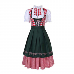 Saksa Baieri Dirndli kleit Oktoberfesti kost&uuml;&uuml;m Beer Maid Fancy kleit 2XL tumeroheline v&auml;rv
