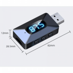 Neli-&uuml;hes miniauto Bluetooth 5.4 vastuv&otilde;tja FM-saatja AUX 3.5 heliadapter LED-ekraaniga TF-kaart vabak&auml;eseade helistamiseks auto BT-komplekt juhtmevaba FM-raadio jaoks