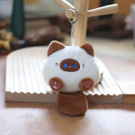 Kawaii pehme t&auml;idisega looma v&auml;ike kass v&otilde;tmehoidja pl&uuml;&uuml;sist kott auto ripats v&otilde;tmehoidja isetegemise nipsasjadega laste topitud loomade m&auml;nguasjad valge