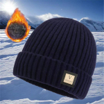 Meeste talvine paks soe fliisvoodriga silmkoeline villane m&uuml;ts, mood k&otilde;ik sobivad Korea stiilis &uuml;hev&auml;rviline nokam&uuml;ts tumesinine v&auml;rv