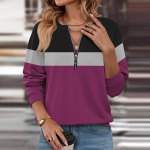 Naiste vabaaja pikkade varrukatega tavaline veerand t&otilde;mblukk, tr&uuml;kiga pullover dressipluusid vabaaja s&uuml;gisriided XL