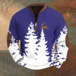 Meeste Retro Casual gradienttr&uuml;kiga kampsun M sinine