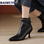 Terava varbaga Chelsea poolsaapad naiste karusnahast lumekingad K&otilde;rged kontsad, naine 2025. aasta trend Talvine pl&uuml;&uuml;s, soe Botas Mujer Luksuslikud seksikad pumbad 35