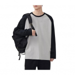 Meeste kevad-s&uuml;gis T-s&auml;rk V&auml;rvide sobitamine Lai &uuml;mara kaelusega pikkade varrukatega pullover-top Vabaaja kooli spordiriided XL must