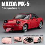 1:32 Mazda MX-5 Retro Sulamist Kabriolett Sportauto Mudel Valatud Metallist V&otilde;idus&otilde;iduauto Mudel Heli ja Valgusega Laste M&auml;nguasi Poisi Kingitus Kollektsioon Kaunistused punane