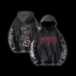 Gooti stiilis vanaaegsed pestud kapuutsid Hambad Naljakad tr&uuml;kitud kampsunid Harajuku Retro pikkade varrukatega pullover Naiste Y2k &uuml;lisuur kapuuts XL