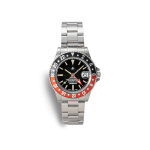 NAVAL WATCH Tootja GMT Black Bezel 3 links S metal band LOWERCASE:FRXD004 sihverplaat/BK&RD /
