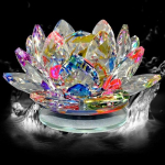 Vastu Feng Shui l&auml;bipaistev seikluskristalllootos positiivse energiaga kingituseks ja &otilde;nne toob &otilde;itsengu, edu, 9 cm