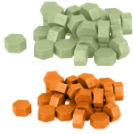 Perles de cire hexagonales - Vert clair + Orange mitmev&auml;rviline
