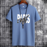 QICED Suvine l&uuml;hikeste varrukatega T-s&auml;rk Meeste O-kaelusega Trend Bottom s&auml;rk XXXXXXL tafts sinine v&auml;rv