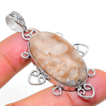 Fossil Coral Handmade 925 Sterling Silver Jewelry Pendant 2.32 h4g60