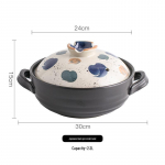 K&otilde;rge temperatuurikindel k&auml;sitsi maalitud Jaapani hautamispott - Keraamiline kastrul kaanega