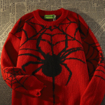 Ameerika Vintage Trendi Br&auml;nd &Auml;mblikukohaga Kampsun Naistele Talvine Soe Kootud Pullover &Uuml;le suurusega Y2k Harajuku Hip Hop Meeste R&otilde;ivad M punane