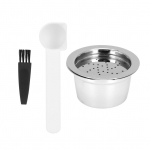 Korduvkasutatav t&auml;idetav kohvikapsel, kohvifiltri tass lusika ja harjaga, sobib Kfee jaoks