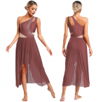 Naiste l&uuml;&uuml;riline tantsukleit litritega rihmadega balletitants v&otilde;imlemistrikoo kleidid moodne kaasaegne lavaesinemise kost&uuml;&uuml;m XL roosa